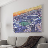 Canvas Stadium WaterColor Canvas Prints, Fort Collins Colorado Watercolor, Stadium Art Gifts