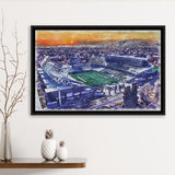 Framed Canvas Stadium WaterColor Framed Canvas Prints, Fort Collins Colorado Watercolor, Stadium Art Gifts, Floating Frame