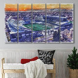 Canvas Stadium WaterColor 5 Panels B Mixed Canvas Prints, Extra Large, Fort Collins Colorado Watercolor