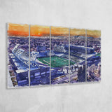 Canvas Stadium WaterColor 5 Panels B Mixed Canvas Prints, Extra Large, Fort Collins Colorado Watercolor
