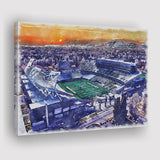 Canvas Stadium WaterColor Canvas Prints, Fort Collins Colorado Watercolor, Stadium Art Gifts