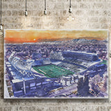 Canvas Stadium WaterColor Canvas Prints, Fort Collins Colorado Watercolor, Stadium Art Gifts