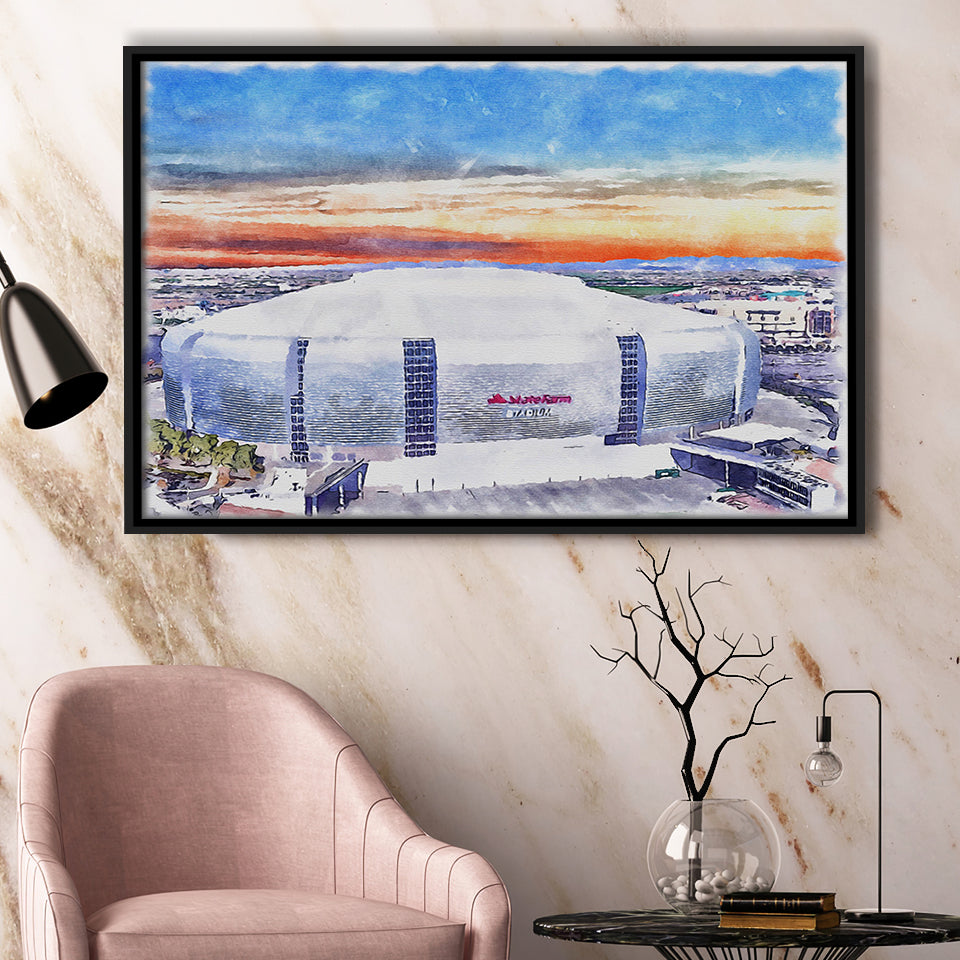 Cardinal Stadium WaterColor Framed Canvas Prints, Louisville Kentucky Watercolor, Stadium Art Gifts, Floating Frame