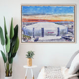 Cardinal Stadium WaterColor Framed Canvas Prints, Louisville Kentucky Watercolor, Stadium Art Gifts, Floating Frame