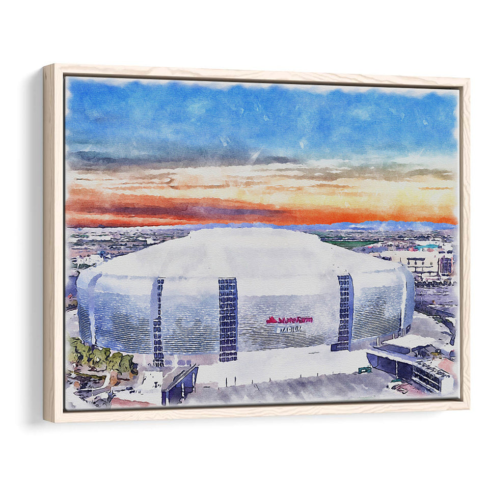 Cardinal Stadium WaterColor Framed Canvas Prints, Louisville Kentucky Watercolor, Stadium Art Gifts, Floating Frame
