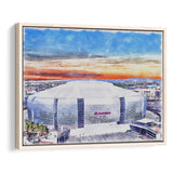 Cardinal Stadium WaterColor Framed Canvas Prints, Louisville Kentucky Watercolor, Stadium Art Gifts, Floating Frame