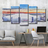 Cardinal Stadium WaterColor 5 Panels Mix Canvas Prints, Louisville Kentucky Watercolor, Large Stadium Canvas