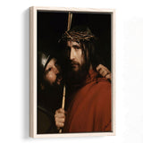 Carl Bloch Painting Christ With Mocking Soldier (1880),Framed Canvas Prints Wall Art Decor, Floating Frame