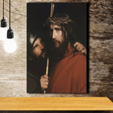 Carl Bloch Painting Christ With Mocking Soldier (1880), Canvas Painting, Canvas Print Wall Art Decor