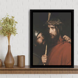 Carl Bloch Painting Christ With Mocking Soldier (1880),Framed Canvas Prints Wall Art Decor, Floating Frame