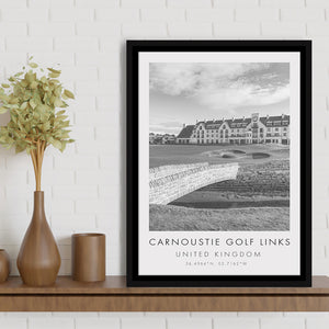 Carnoustie Golf Links, Hole 18, Golf Art Print, Floating Frame, Framed Canvas Print Wall Art