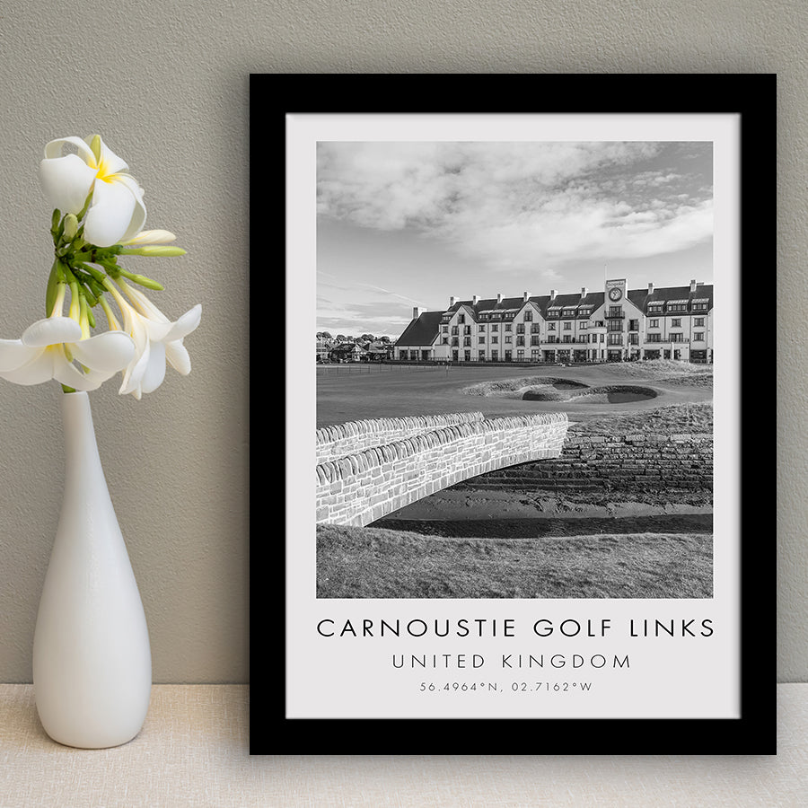 Carnoustie Golf Links, Hole 18, Golf Art, Gift for him, Framed Art Print Wall Decor