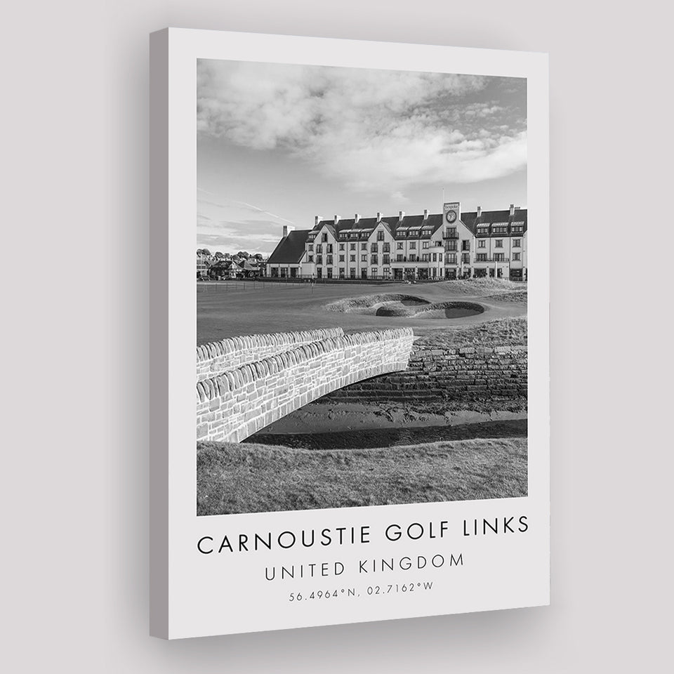 Carnoustie Golf Links, Hole 18, Golf Art Print, Gift for him, Canvas Print Wall Art