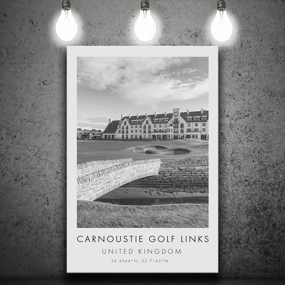 Carnoustie Golf Links, Hole 18, Golf Art Print, Gift for him, Canvas Print Wall Art