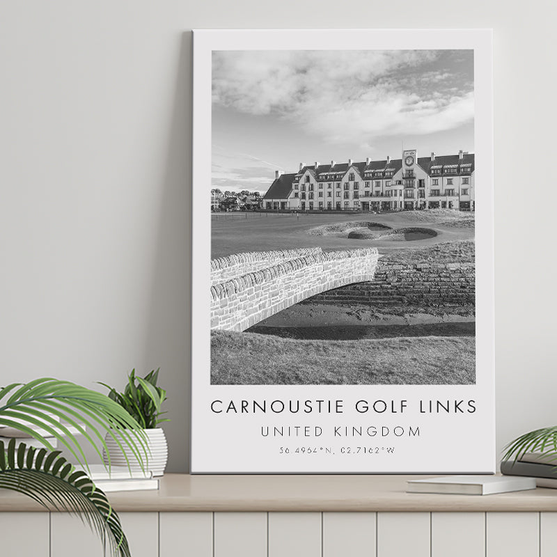 Carnoustie Golf Links, Hole 18, Golf Art Print, Gift for him, Canvas Print Wall Art