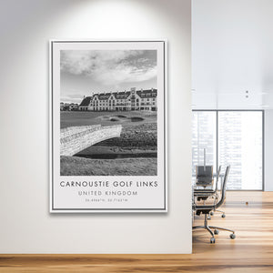 Carnoustie Golf Links, Hole 18, Golf Art Print, Floating Frame, Framed Canvas Print Wall Art