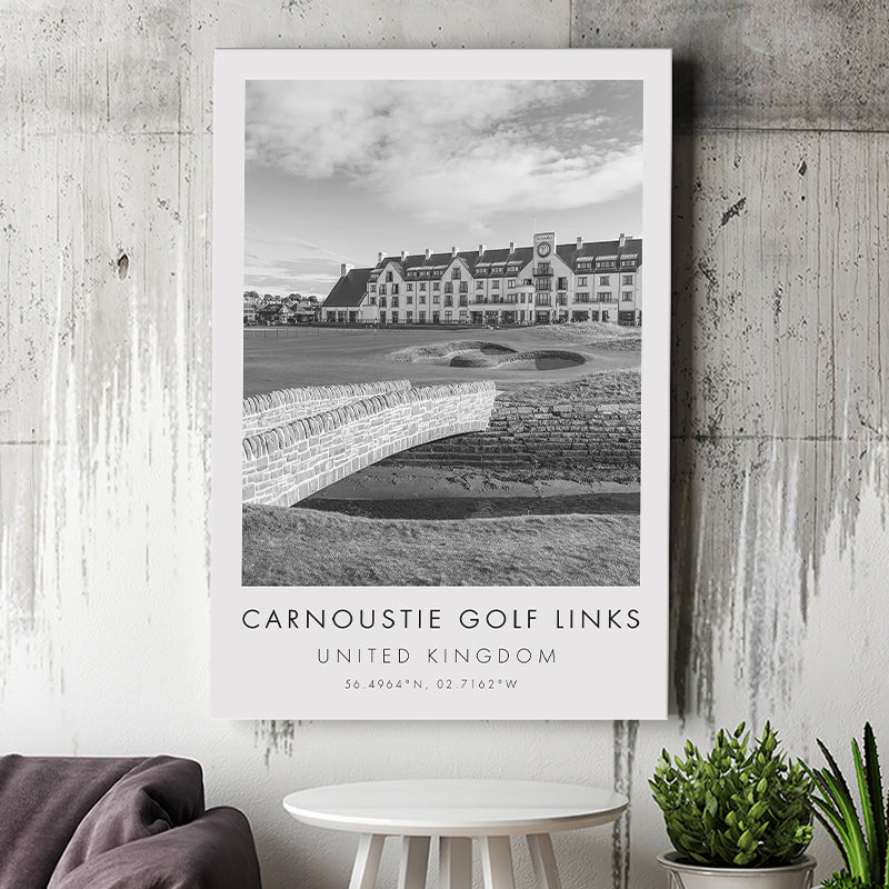 Carnoustie Golf Links, Hole 18, Golf Art Print, Gift for him, Canvas Print Wall Art