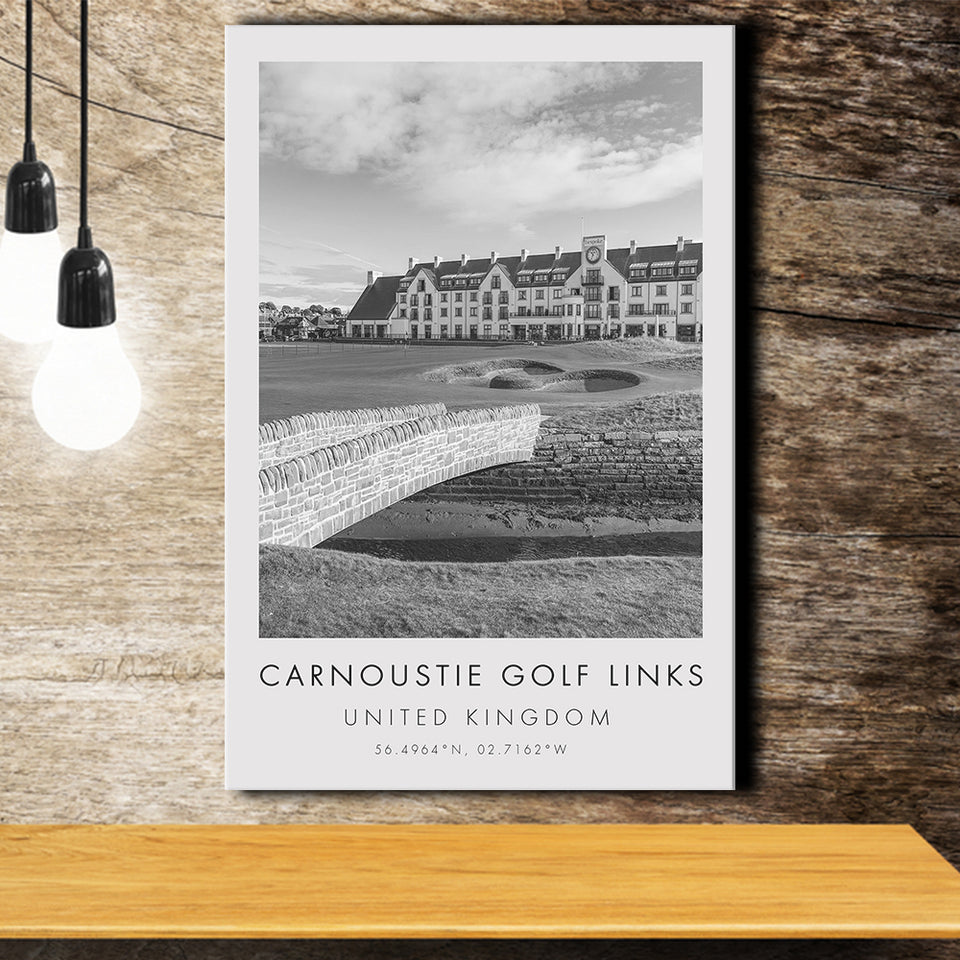 Carnoustie Golf Links, Hole 18, Golf Art Print, Gift for him, Canvas Print Wall Art