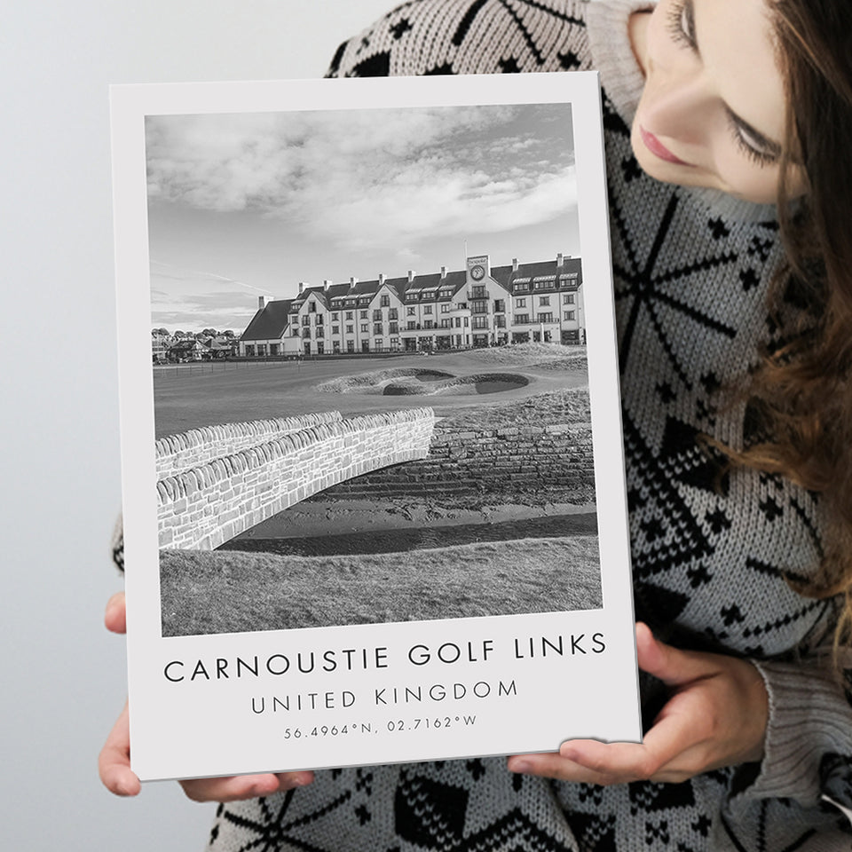Carnoustie Golf Links, Hole 18, Golf Art Print, Gift for him, Canvas Print Wall Art