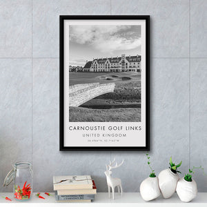 Carnoustie Golf Links, Hole 18, Golf Art Print, Floating Frame, Framed Canvas Print Wall Art