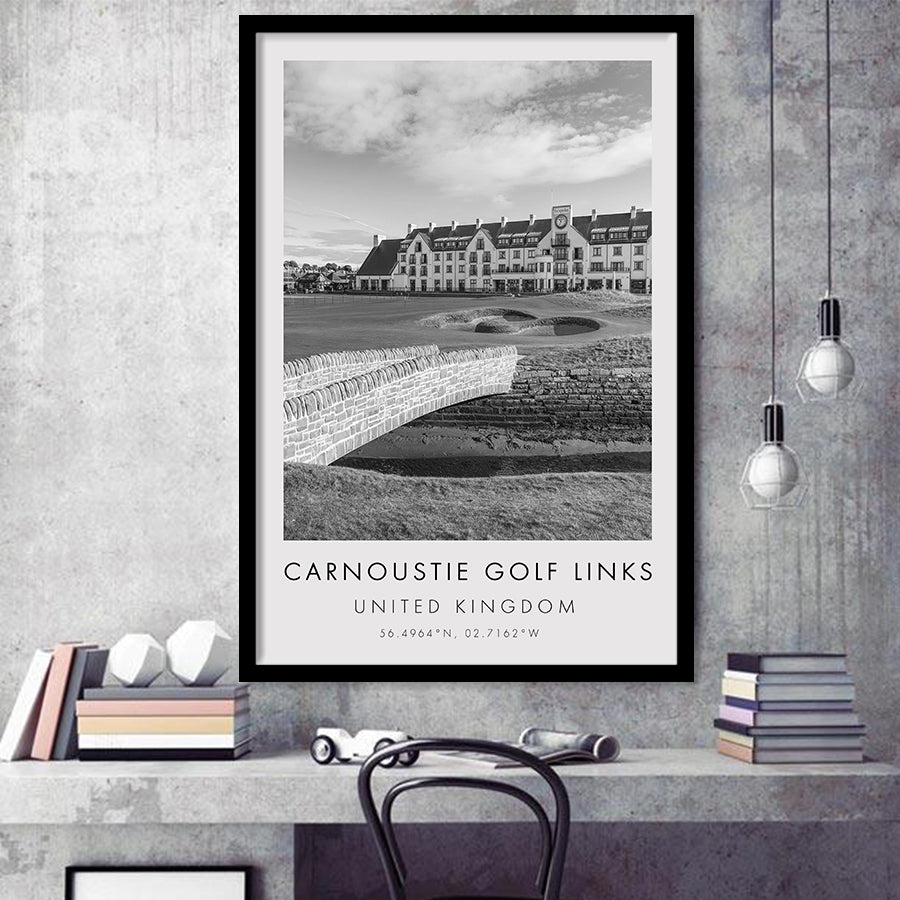 Carnoustie Golf Links, Hole 18, Golf Art, Gift for him, Framed Art Print Wall Decor