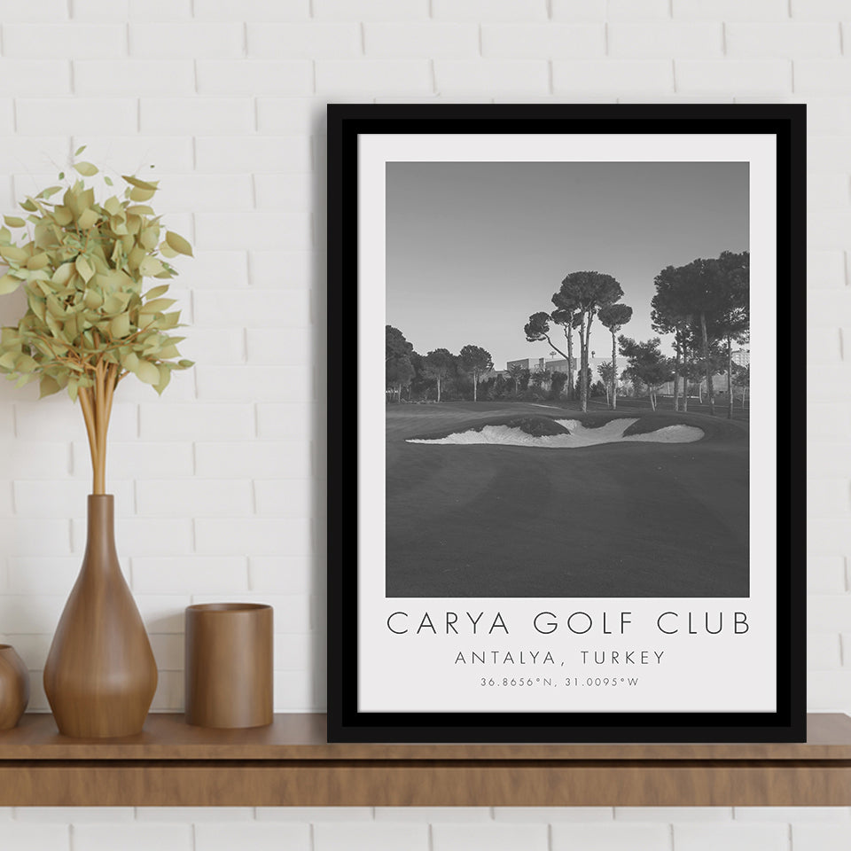 Carya Golf Club - Kaden Golf Courses, Golf Art Print, Floating Frame, Framed Canvas Print Wall Art