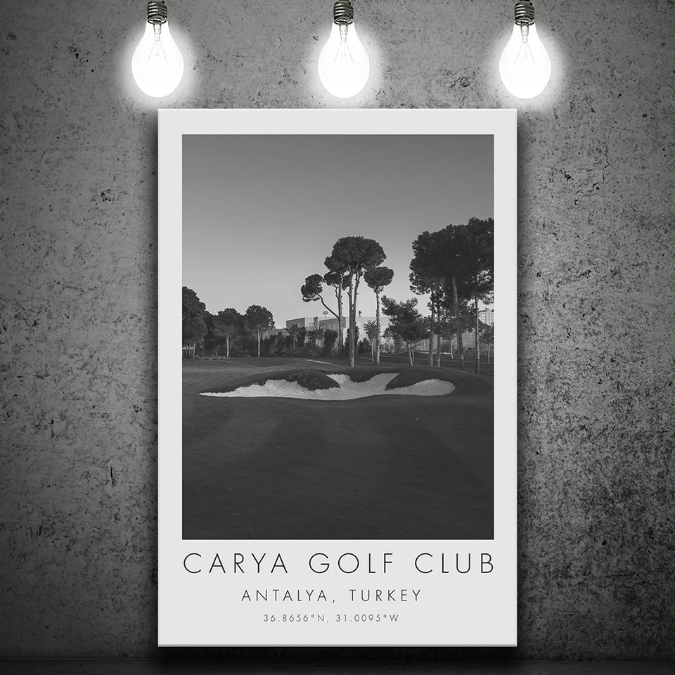 Carya Golf Club - Kaden Golf Courses, Golf Art Print, Gift for him, Canvas Print Wall Art