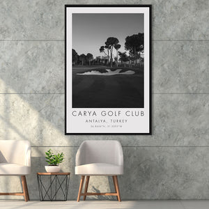 Carya Golf Club - Kaden Golf Courses, Golf Art Print, Floating Frame, Framed Canvas Print Wall Art