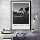 Carya Golf Club - Kaden Golf Courses, Golf Art, Gift for him, Framed Art Print Wall Decor