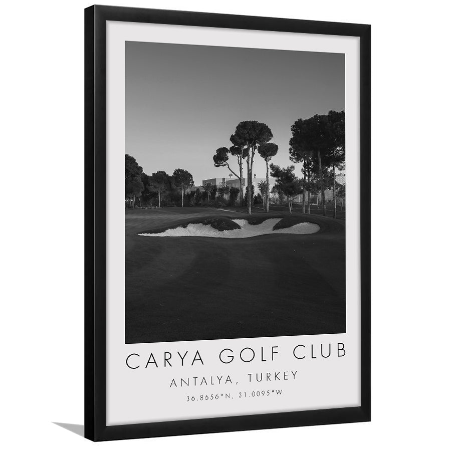 Carya Golf Club - Kaden Golf Courses, Golf Art, Gift for him, Framed Art Print Wall Decor
