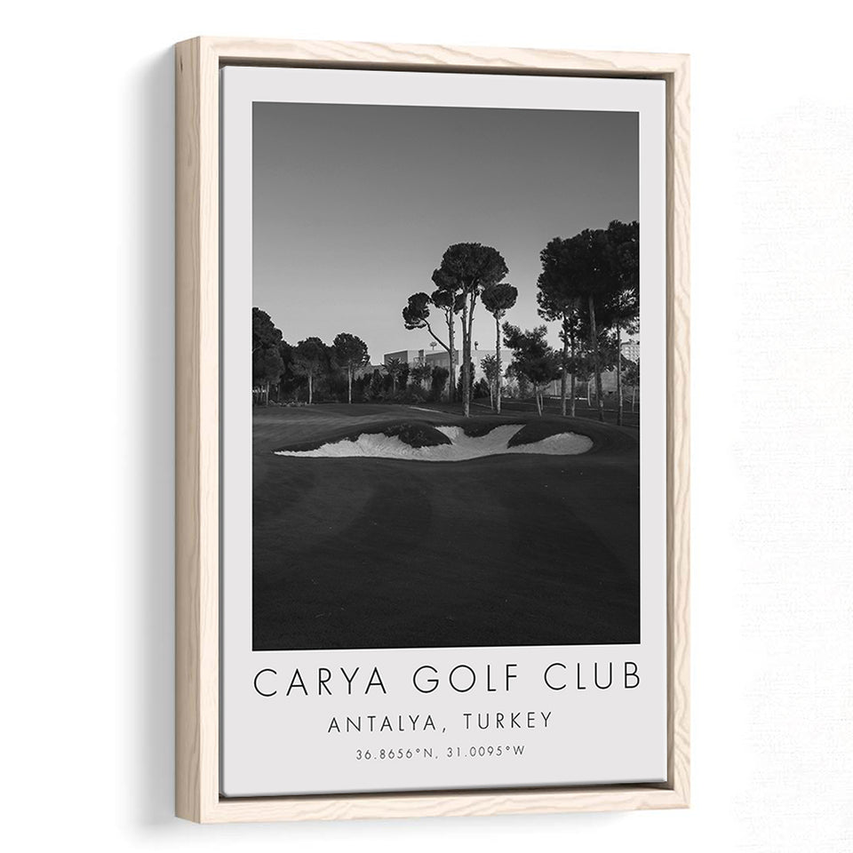 Carya Golf Club - Kaden Golf Courses, Golf Art Print, Floating Frame, Framed Canvas Print Wall Art