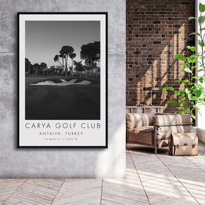 Carya Golf Club - Kaden Golf Courses, Golf Art Print, Floating Frame, Framed Canvas Print Wall Art