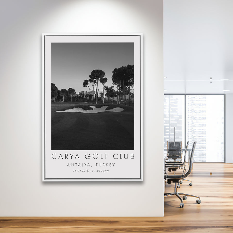 Carya Golf Club - Kaden Golf Courses, Golf Art Print, Floating Frame, Framed Canvas Print Wall Art