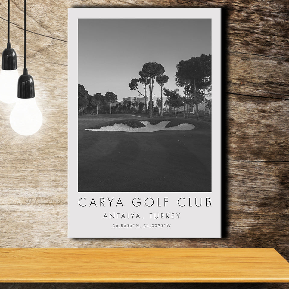 Carya Golf Club - Kaden Golf Courses, Golf Art Print, Gift for him, Canvas Print Wall Art