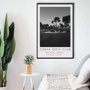 Carya Golf Club - Kaden Golf Courses, Golf Art Print, Floating Frame, Framed Canvas Print Wall Art