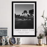 Carya Golf Club - Kaden Golf Courses, Golf Art, Gift for him, Framed Art Print Wall Decor