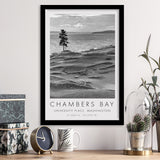 Chambers Bay Golf Course, Hole 15, Golf Art, Gift for him, Framed Art Print Wall Decor
