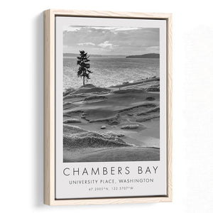 Chambers Bay Golf Course, Hole 15, Golf Art Print, Floating Frame, Framed Canvas Print Wall Art