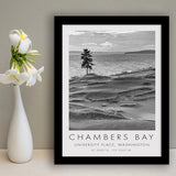 Chambers Bay Golf Course, Hole 15, Golf Art, Gift for him, Framed Art Print Wall Decor