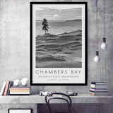 Chambers Bay Golf Course, Hole 15, Golf Art, Gift for him, Framed Art Print Wall Decor