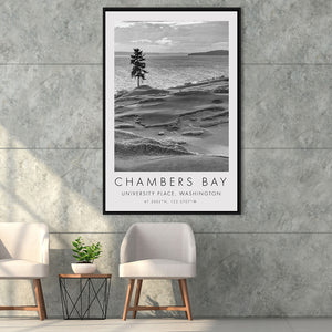 Chambers Bay Golf Course, Hole 15, Golf Art Print, Floating Frame, Framed Canvas Print Wall Art