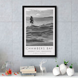 Chambers Bay Golf Course, Hole 15, Golf Art Print, Floating Frame, Framed Canvas Print Wall Art