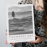 Chambers Bay Golf Course, Hole 15, Golf Art Print, Gift for him, Canvas Print Wall Art