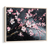 Cherry Blossom Tree Painting Knife Oil Painting, Framed Canvas Print Wall Art Decor,Floating Frame