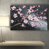 Cherry Blossom Tree Painting Knife Oil Painting, Canvas Print Wall Art Decor, Landscape Art Print