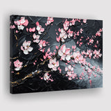 Cherry Blossom Tree Painting Knife Oil Painting, Canvas Print Wall Art Decor, Landscape Art Print
