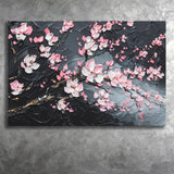 Cherry Blossom Tree Painting Knife Oil Painting, Canvas Print Wall Art Decor, Landscape Art Print