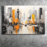 Chicago City Minimalist Abstract Acrylic Painting, Canvas Painting, Canvas Prints Wall Art Decor