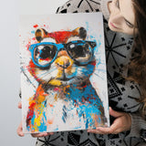 Chipmunk Wearing Sungglasses,Kids Art Painting, Canvas Prints Wall Art Home Decor, Painting Canvas Art