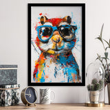 Chipmunk Wearing Sungglasses,Kids Art Painting, Framed Art Prints Wall Decor, Picture Framed Painting